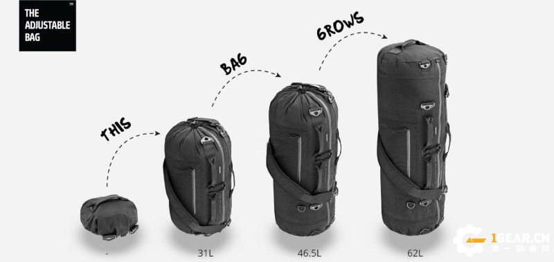 Adjustable可改变大小的背包 容量缩放自如的户外装备